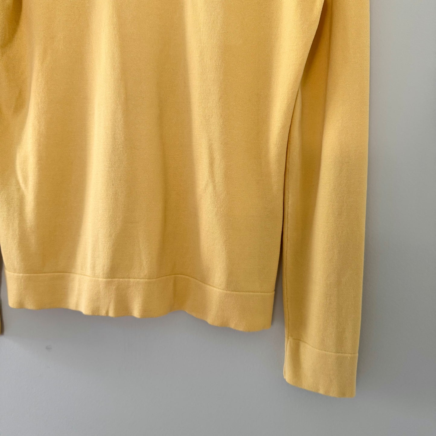 August Silk Yellow Button Up Cardigan Top (Large)