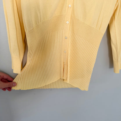 George Yellow Ribbed Cardigan (Large)