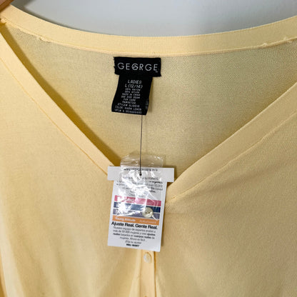 George Yellow Ribbed Cardigan (Large)