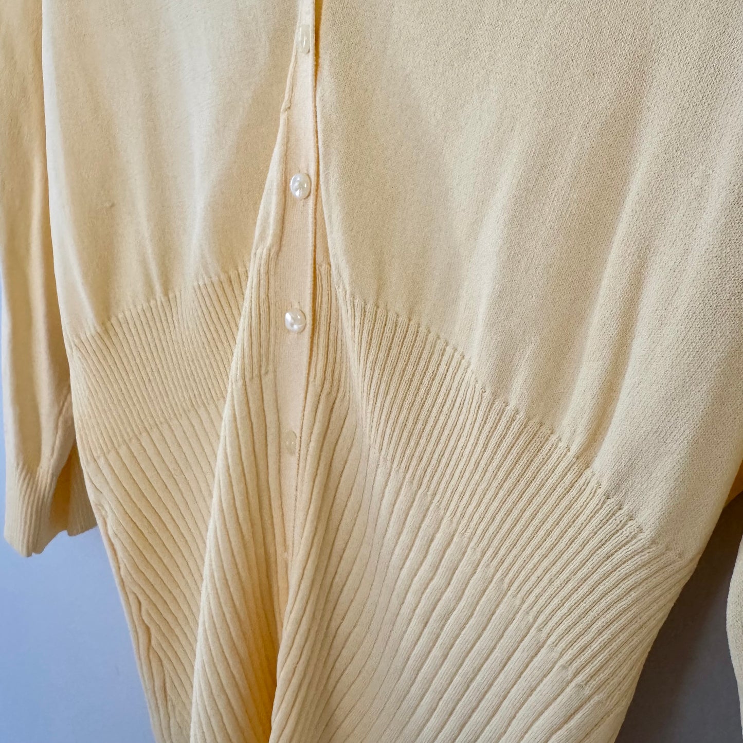 George Yellow Ribbed Cardigan (Large)