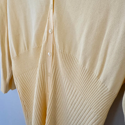 George Yellow Ribbed Cardigan (Large)