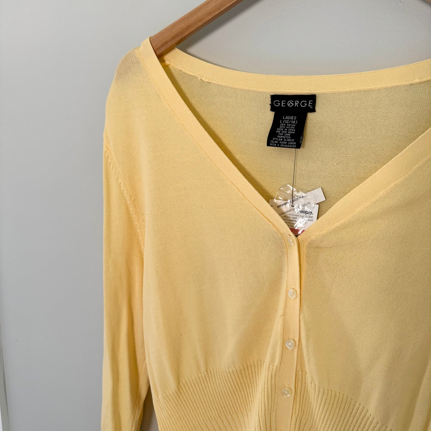 George Yellow Ribbed Cardigan (Large)