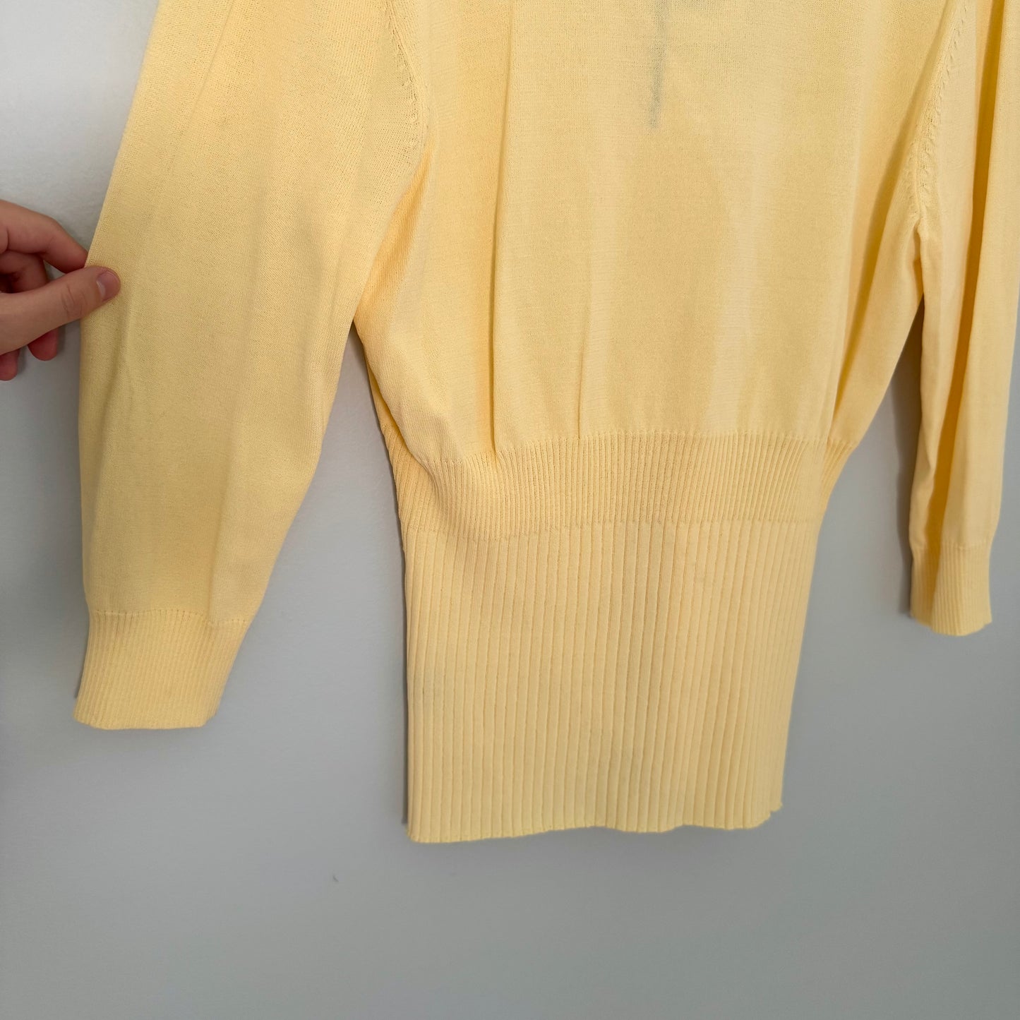 George Yellow Ribbed Cardigan (Large)