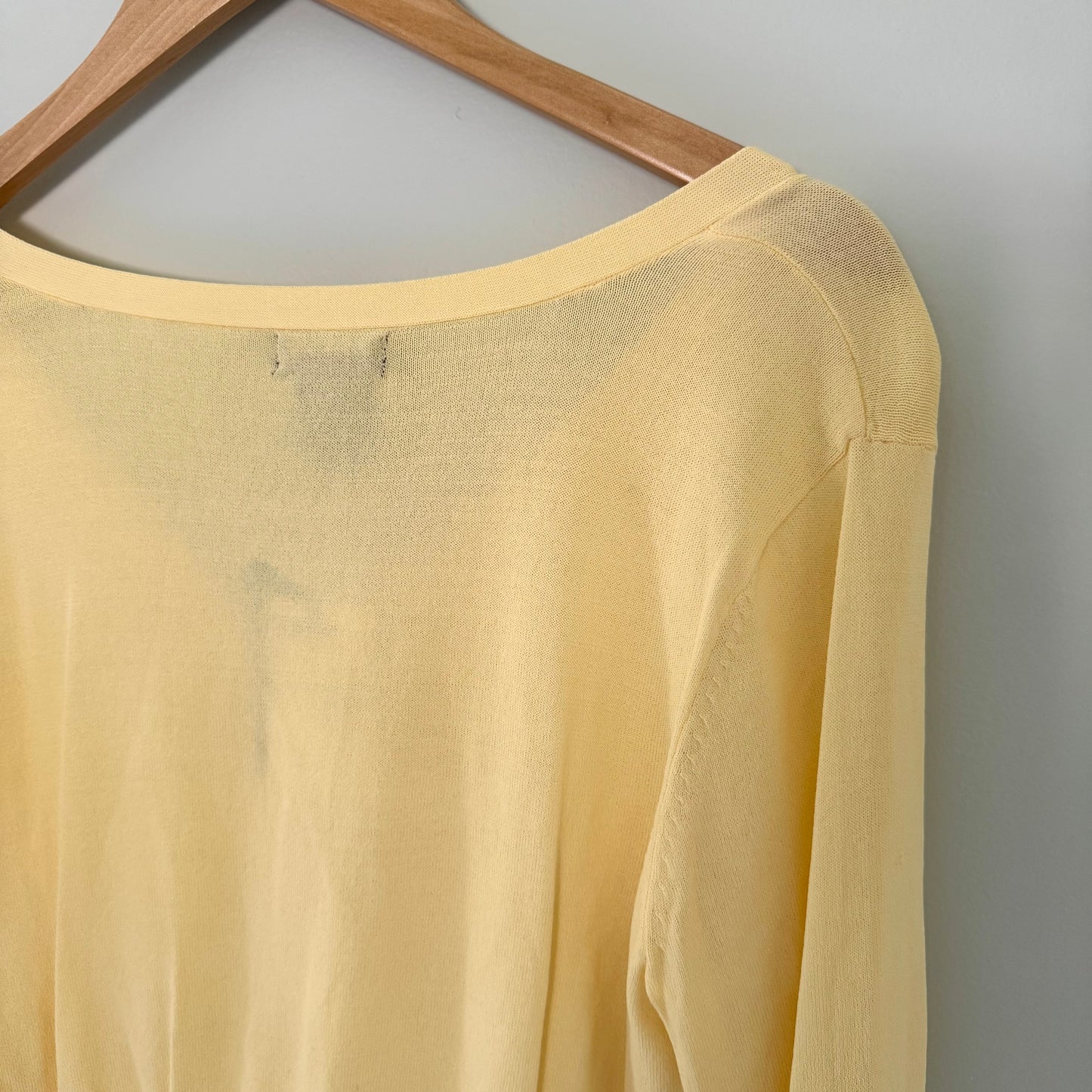 George Yellow Ribbed Cardigan (Large)