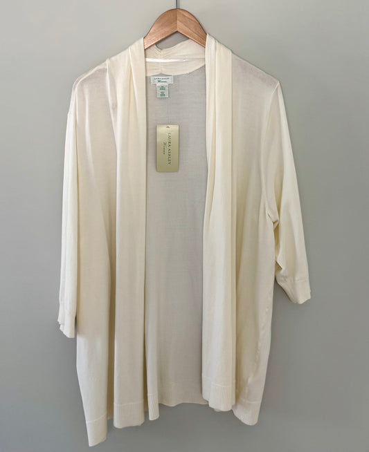 Laura Ashely Off-White Lightweight Cardigan (2X)