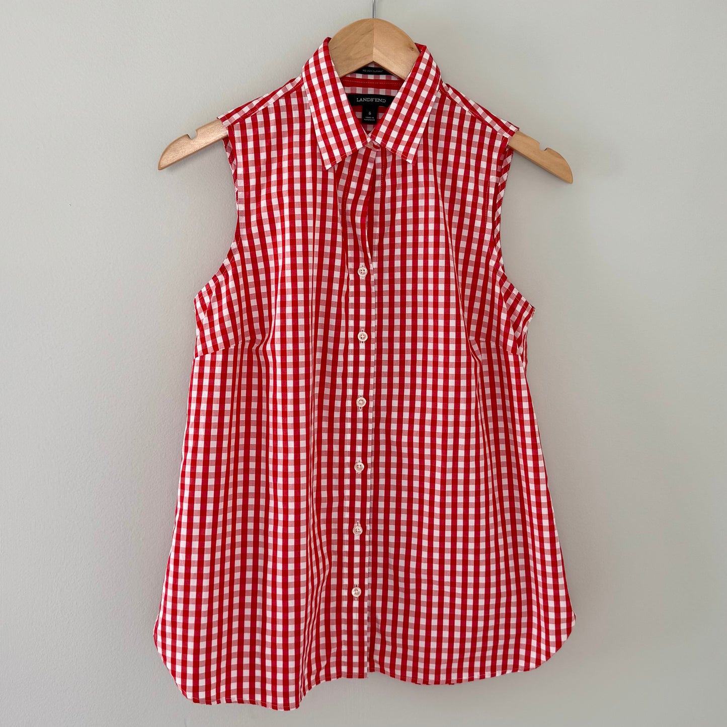 Land's End Red Gingham Blouse (6)