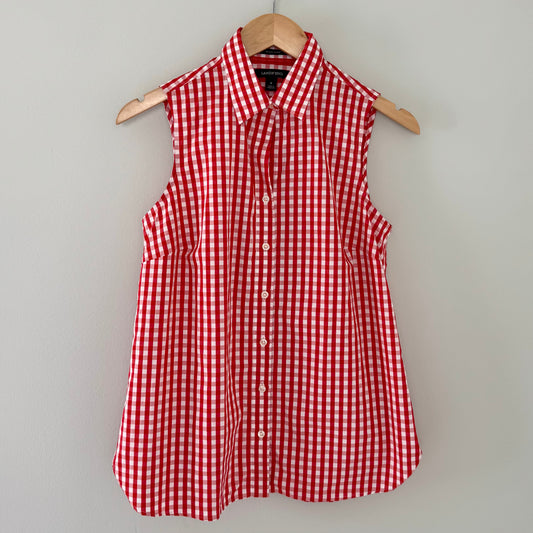 Land's End Red Gingham Blouse (6)