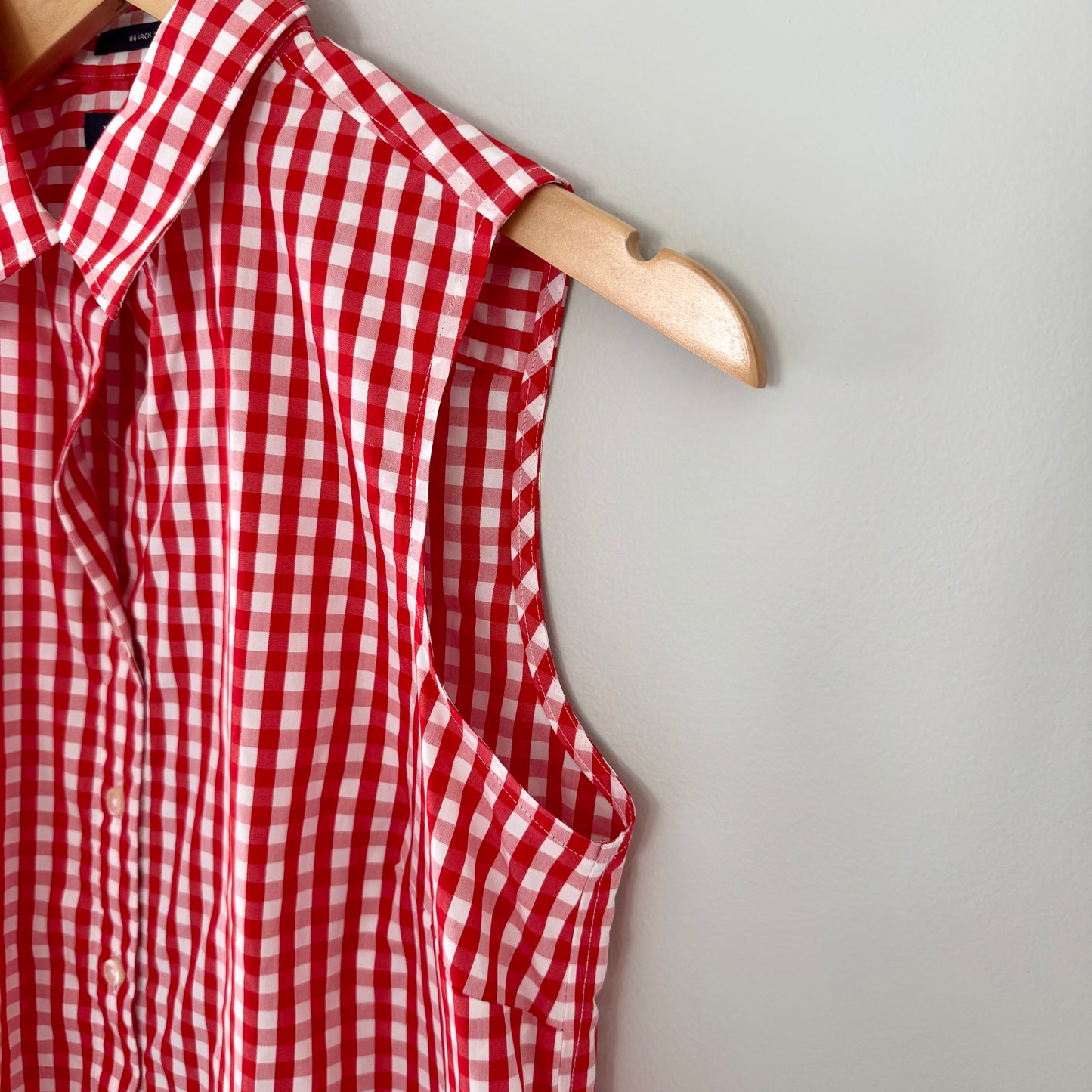 Land's End Red Gingham Blouse (6)