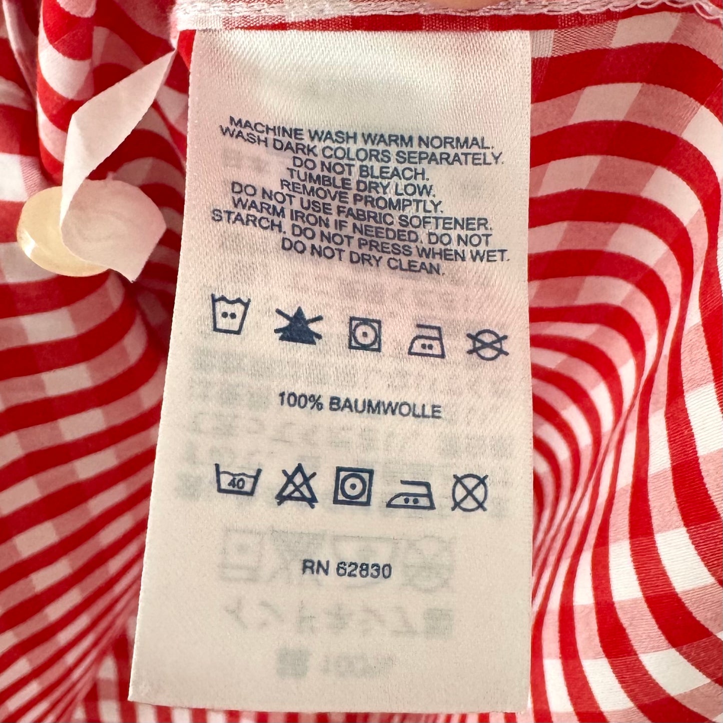Land's End Red Gingham Blouse (6)