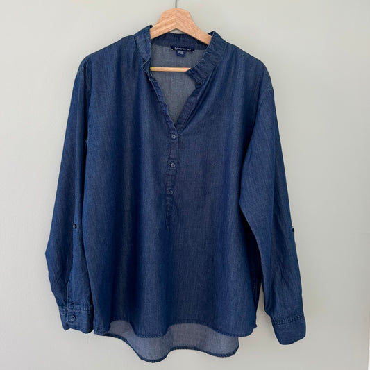 Bandolino Long Sleeve Chambray Blouse