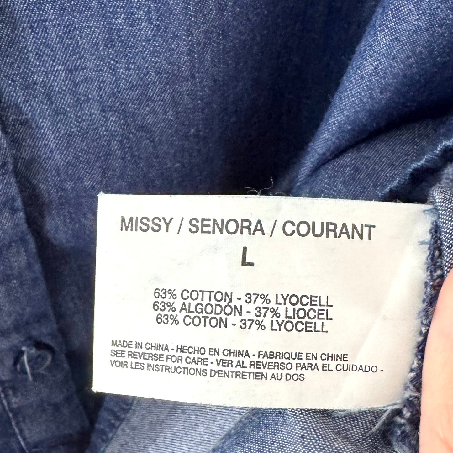 Bandolino Long Sleeve Chambray Blouse