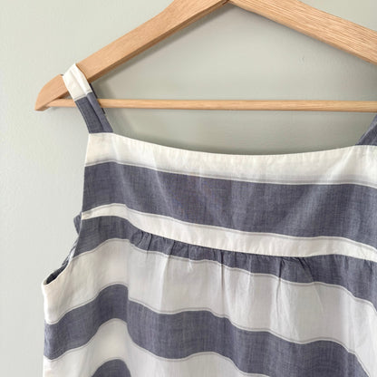 Loft Striped Ruffle Tank Top (S)