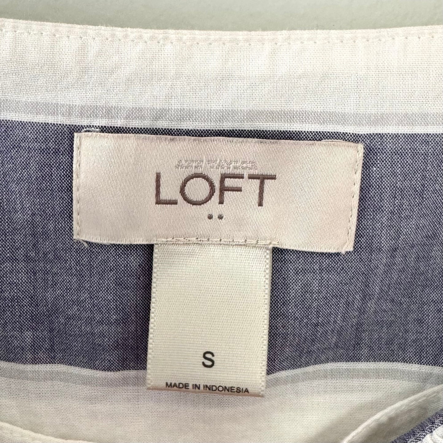 Loft Striped Ruffle Tank Top (S)