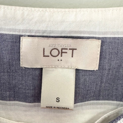 Loft Striped Ruffle Tank Top (S)
