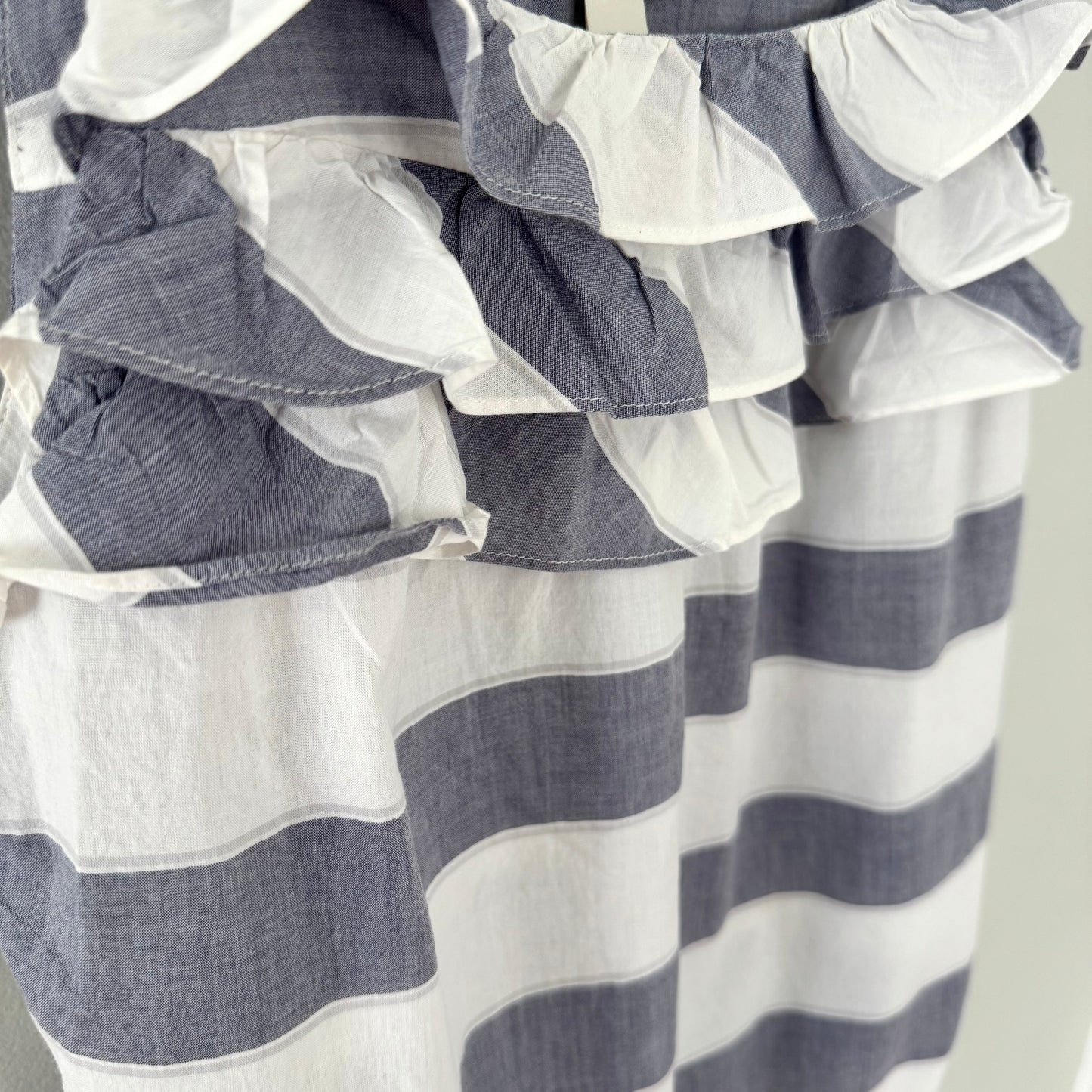 Loft Striped Ruffle Tank Top (S)