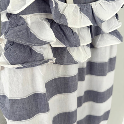 Loft Striped Ruffle Tank Top (S)