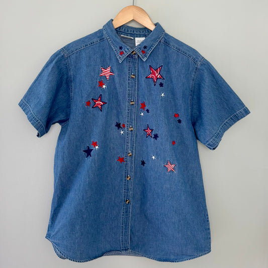 Bobbie Brooks Denim Button Up Star Shirt