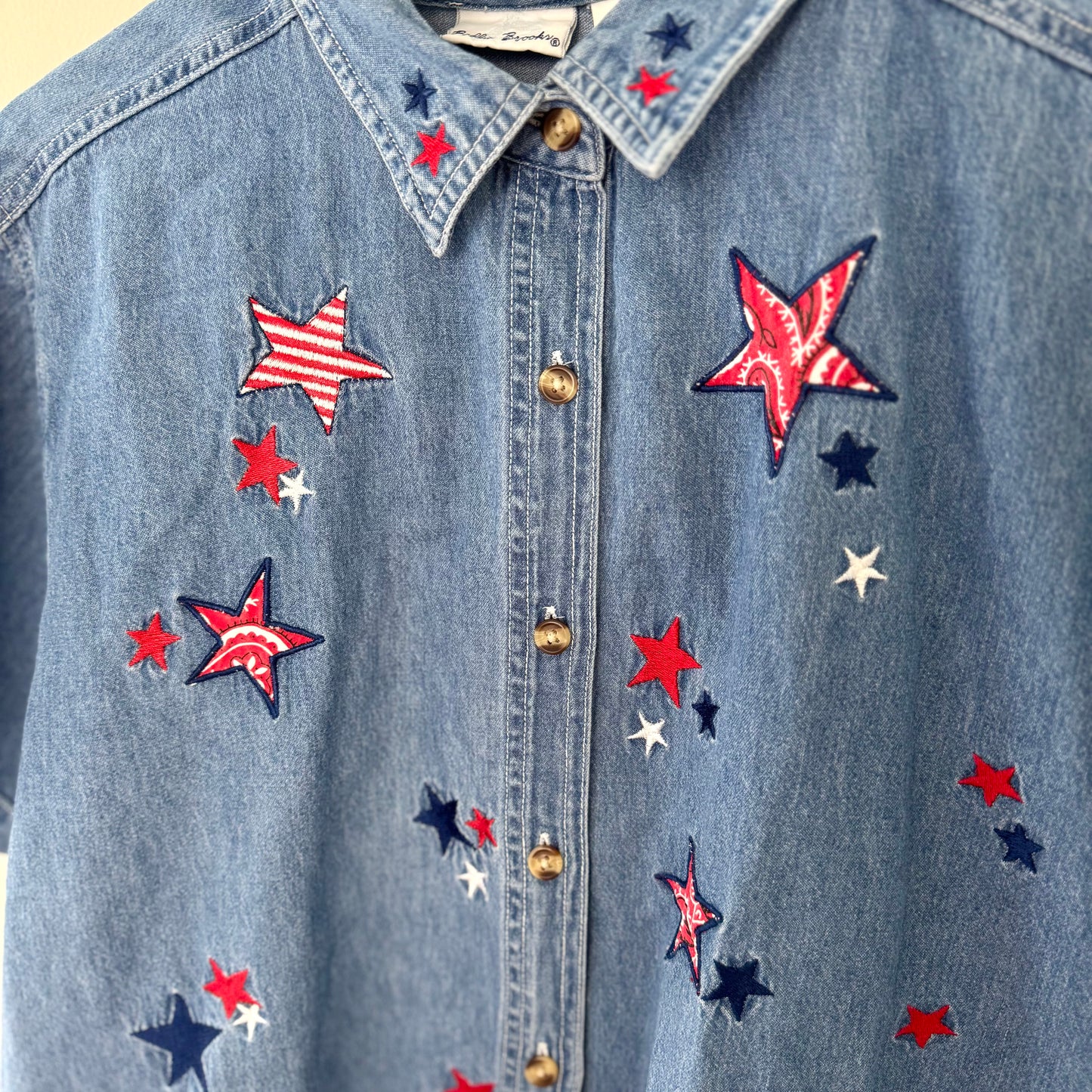 Bobbie Brooks Denim Button Up Star Shirt (XL)