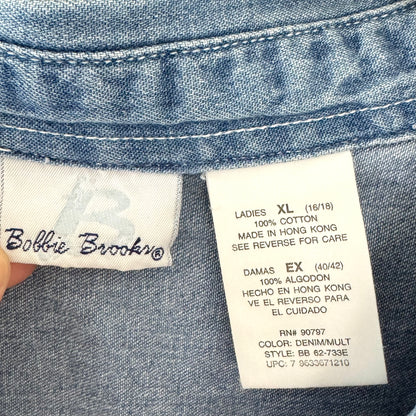 Bobbie Brooks Denim Button Up Star Shirt (XL)