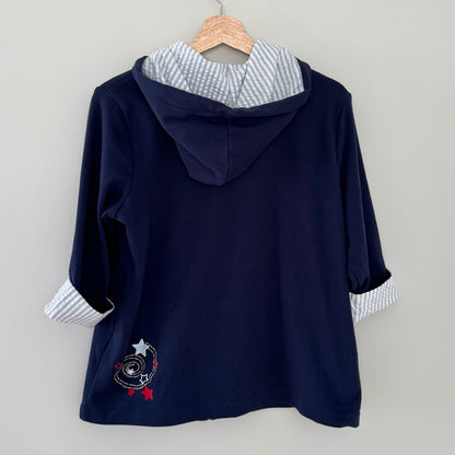 Breckendrige Navy Blue Star Zip-Up Jacket