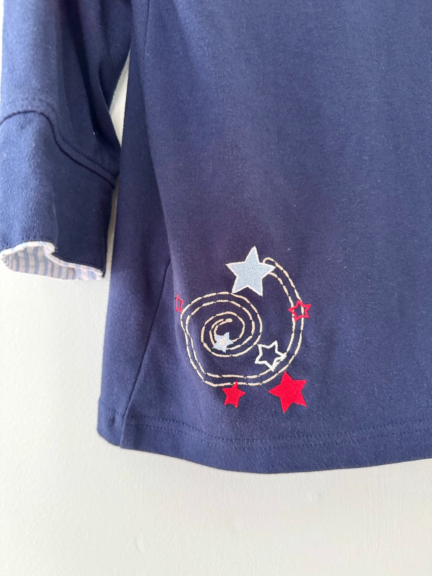 Breckendrige Navy Blue Star Zip-Up Jacket