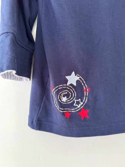 Breckendrige Navy Blue Star Zip-Up Jacket
