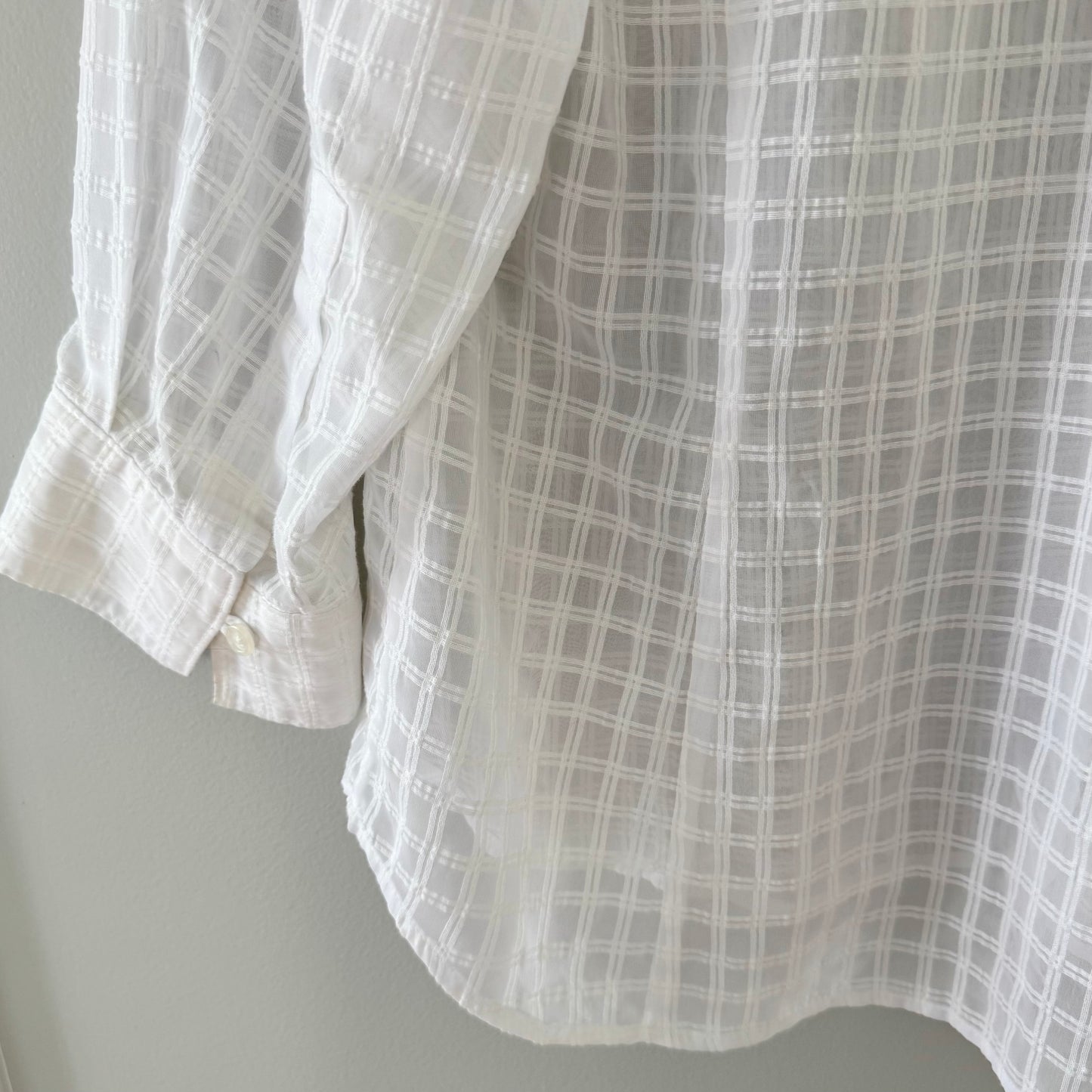 Jones New York Sheer Grid Button Up Shirt (2X)