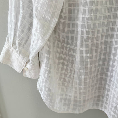 Jones New York Sheer Grid Button Up Shirt (2X)