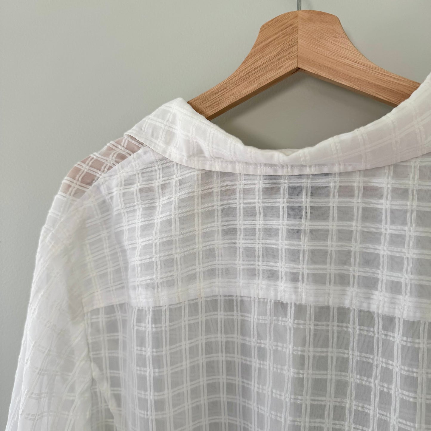 Jones New York Sheer Grid Button Up Shirt (2X)