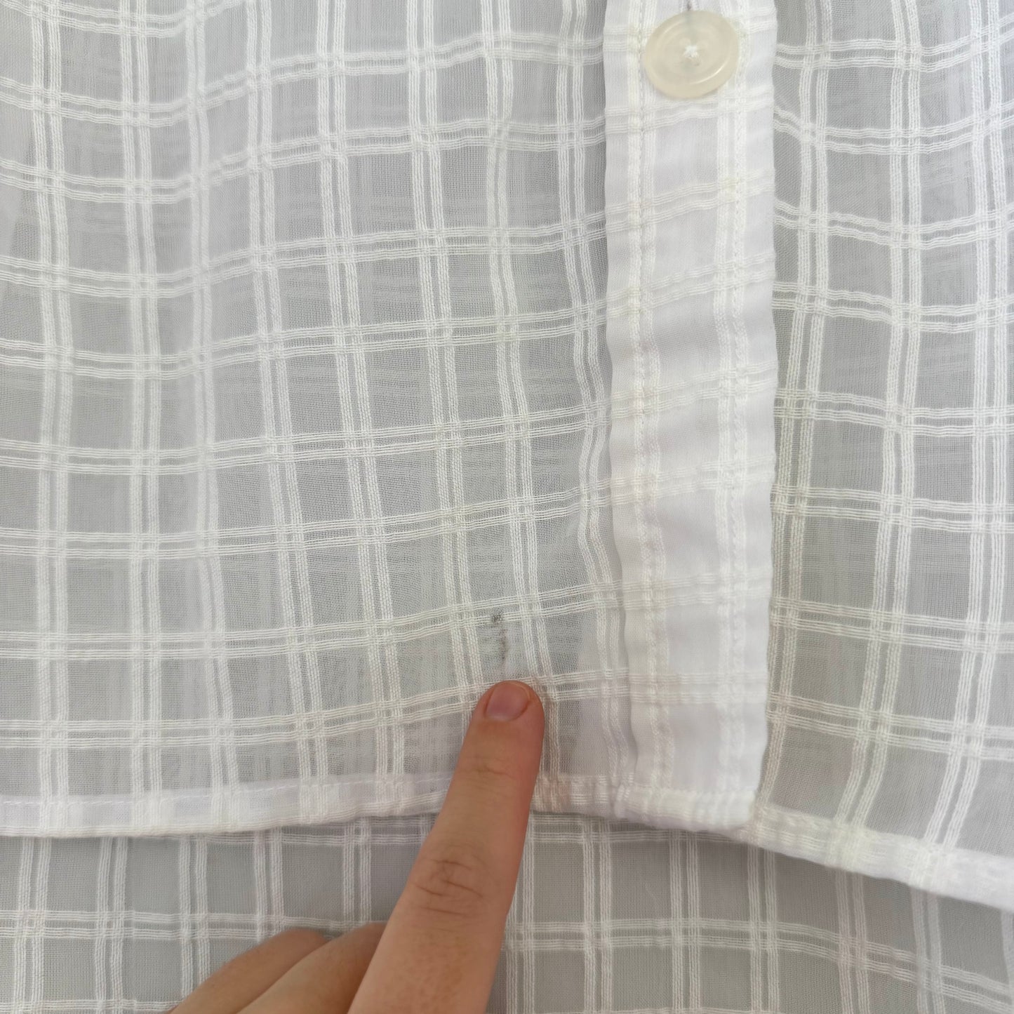 Jones New York Sheer Grid Button Up Shirt (2X)