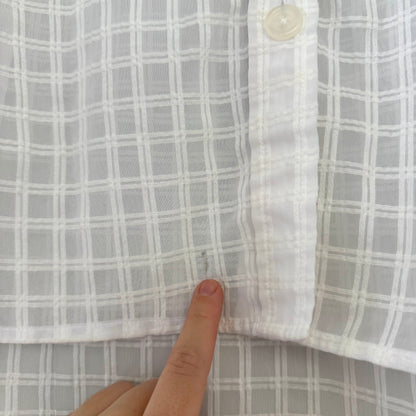 Jones New York Sheer Grid Button Up Shirt (2X)