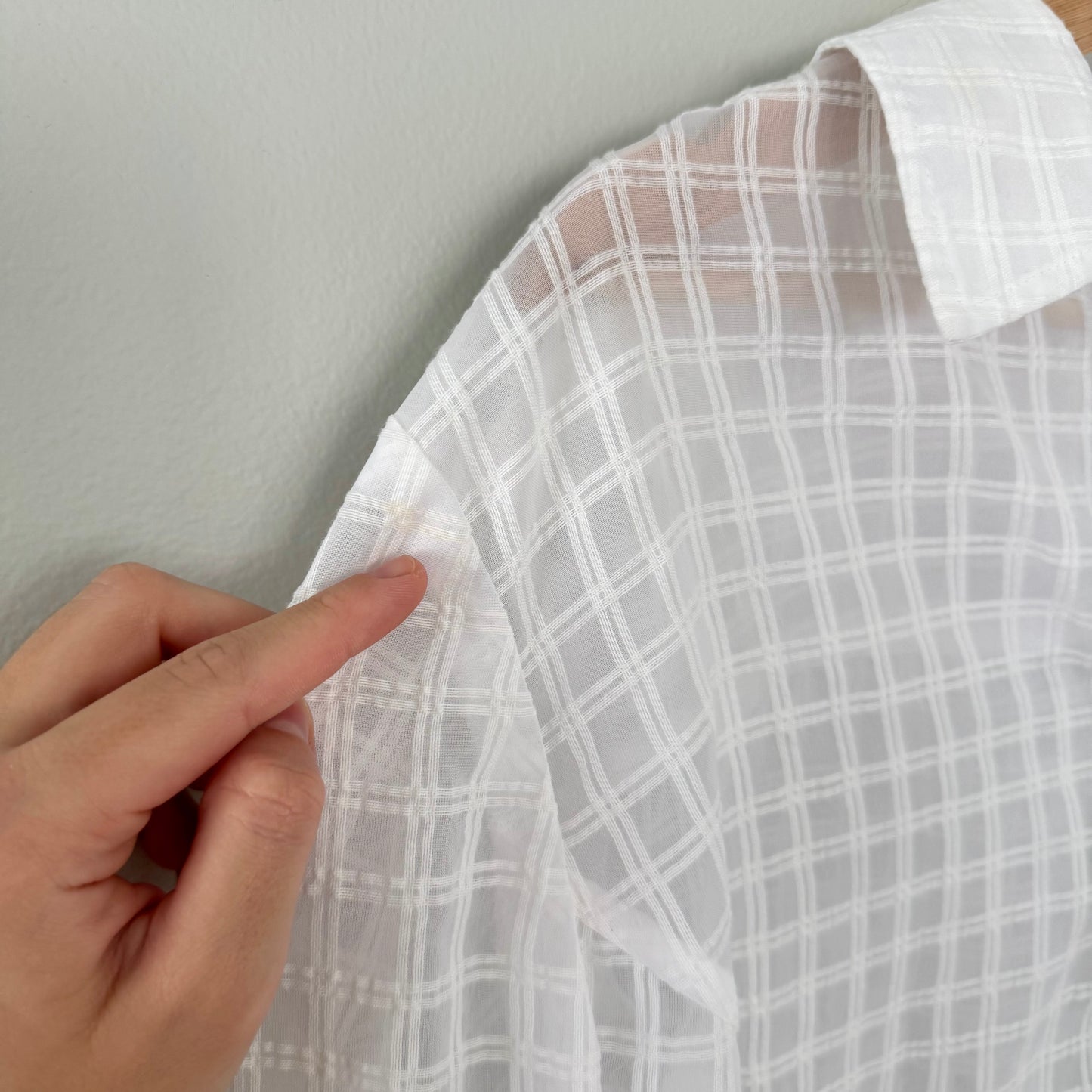 Jones New York Sheer Grid Button Up Shirt (2X)