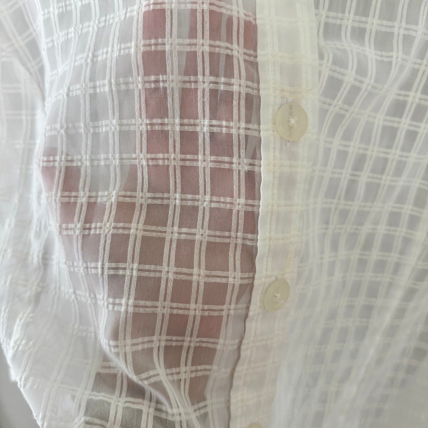 Jones New York Sheer Grid Button Up Shirt (2X)