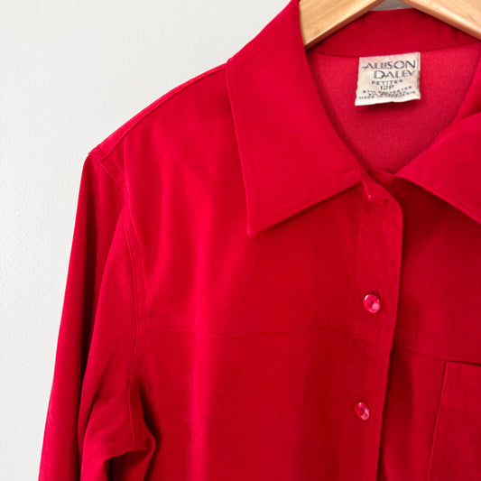 Allison Daley Velour Button Up Shirt