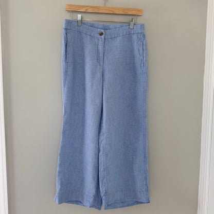 J.Jill Blue Linen Capri Pants (S)