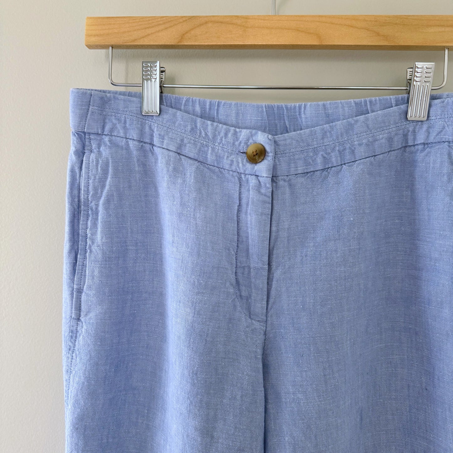 J.Jill Blue Linen Capri Pants (S)