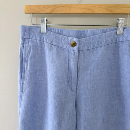 J.Jill Blue Linen Capri Pants (S)