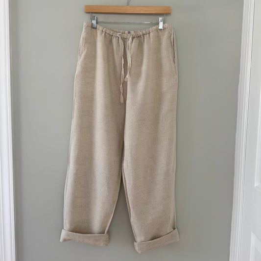 NWB Casuals Beige Linen Pants (M)
