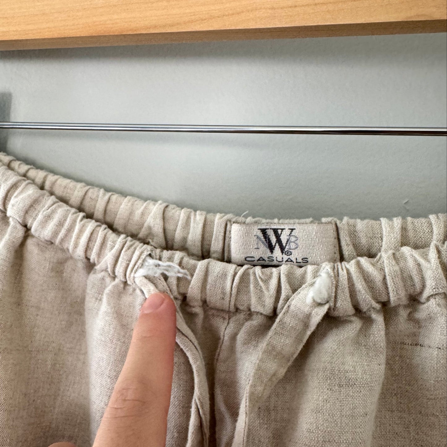 NWB Casuals Beige Linen Pants (M)