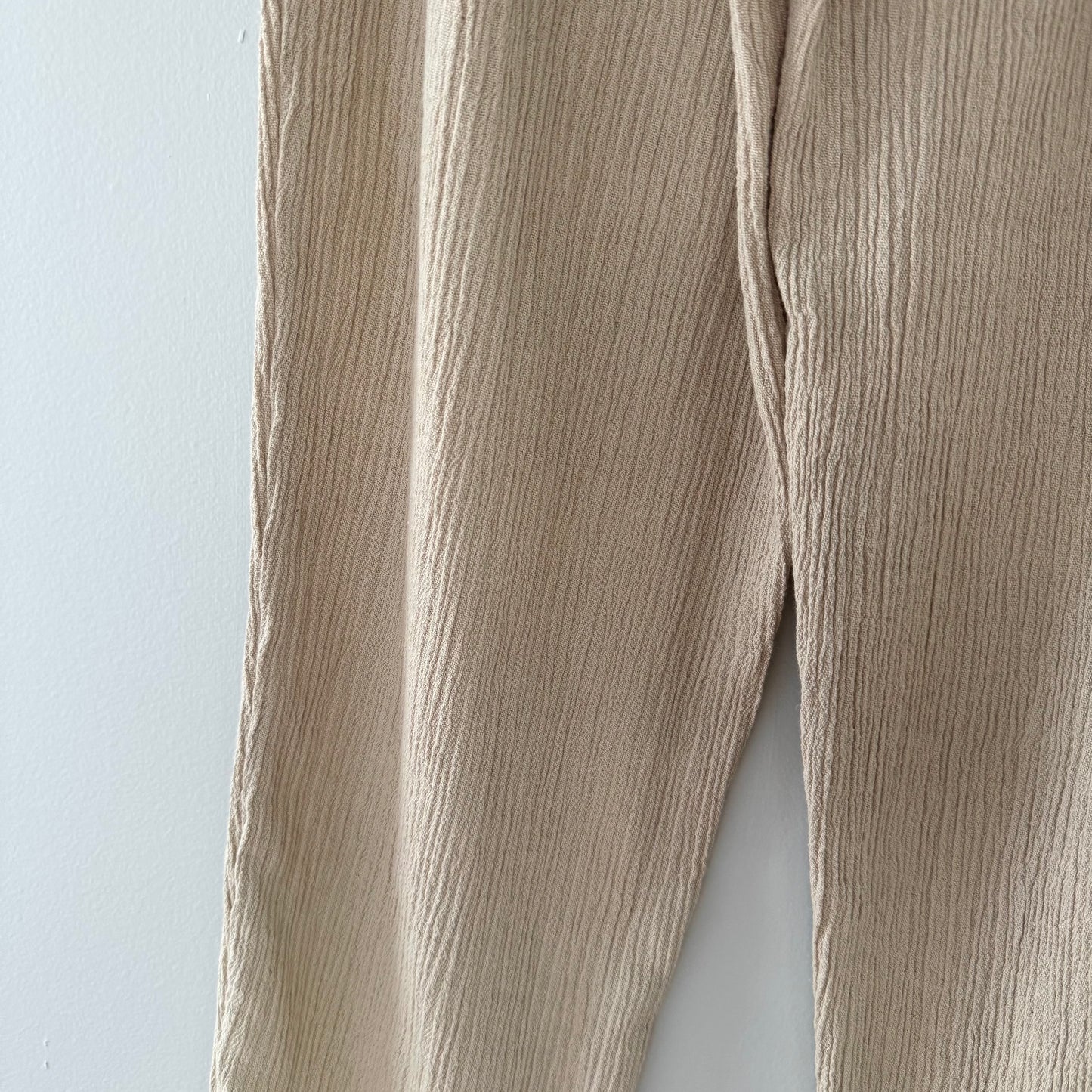 Alfred Dunner Beige Crepe Textured Pants (14)