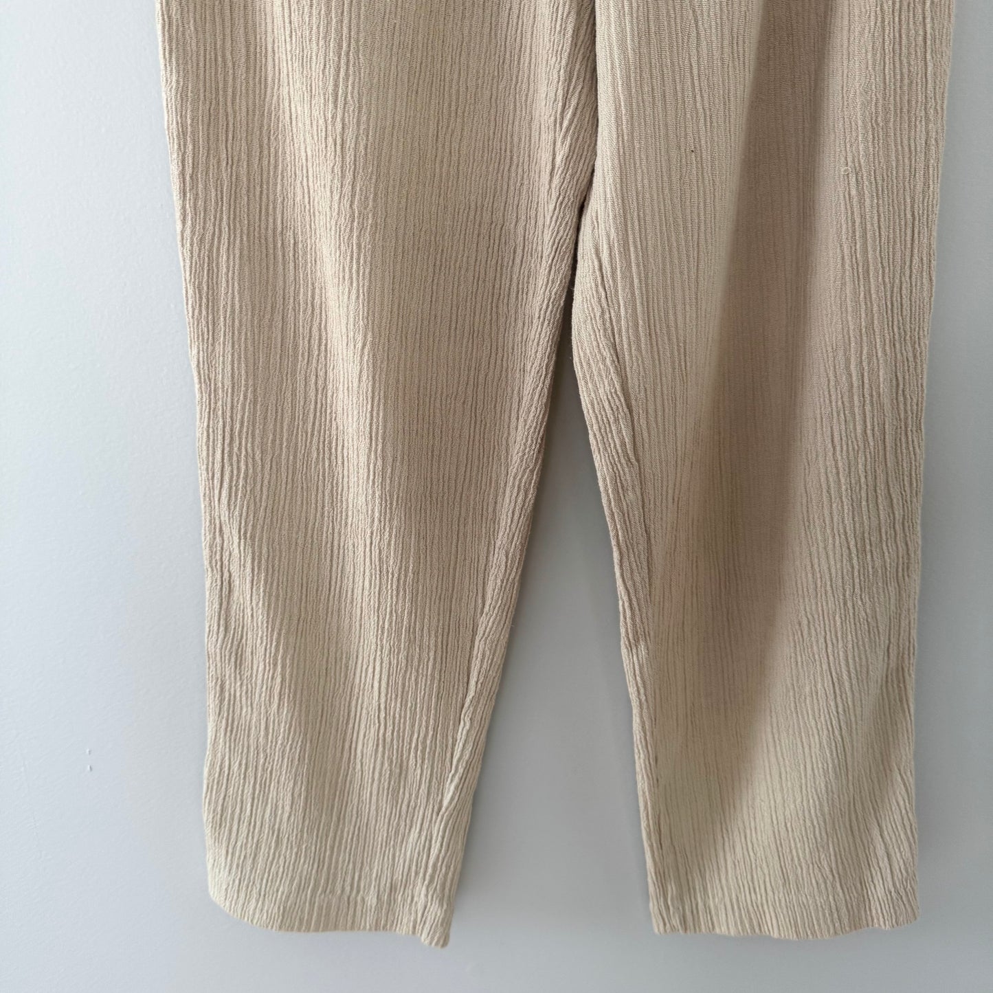 Alfred Dunner Beige Crepe Textured Pants (14)