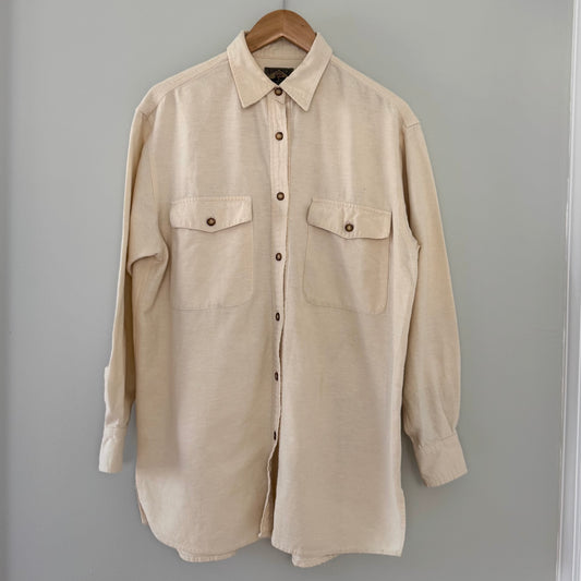 Long Sleeve Cream Button Up Shirt (S)