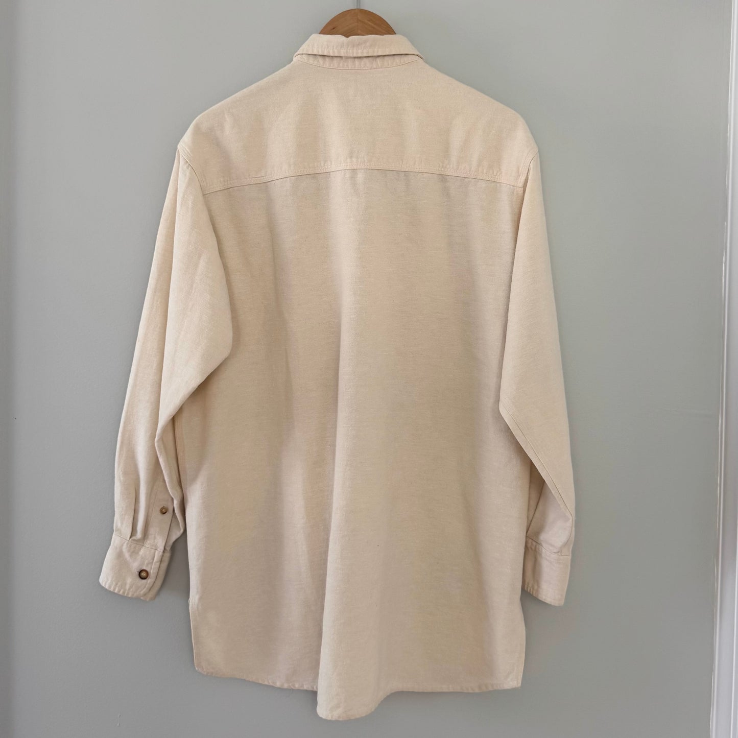 Long Sleeve Cream Button Up Shirt (S)