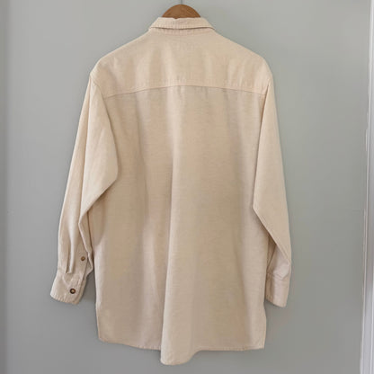 Long Sleeve Cream Button Up Shirt (S)