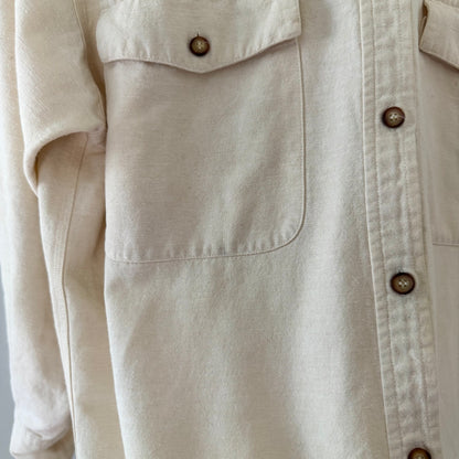 Long Sleeve Cream Button Up Shirt (S)