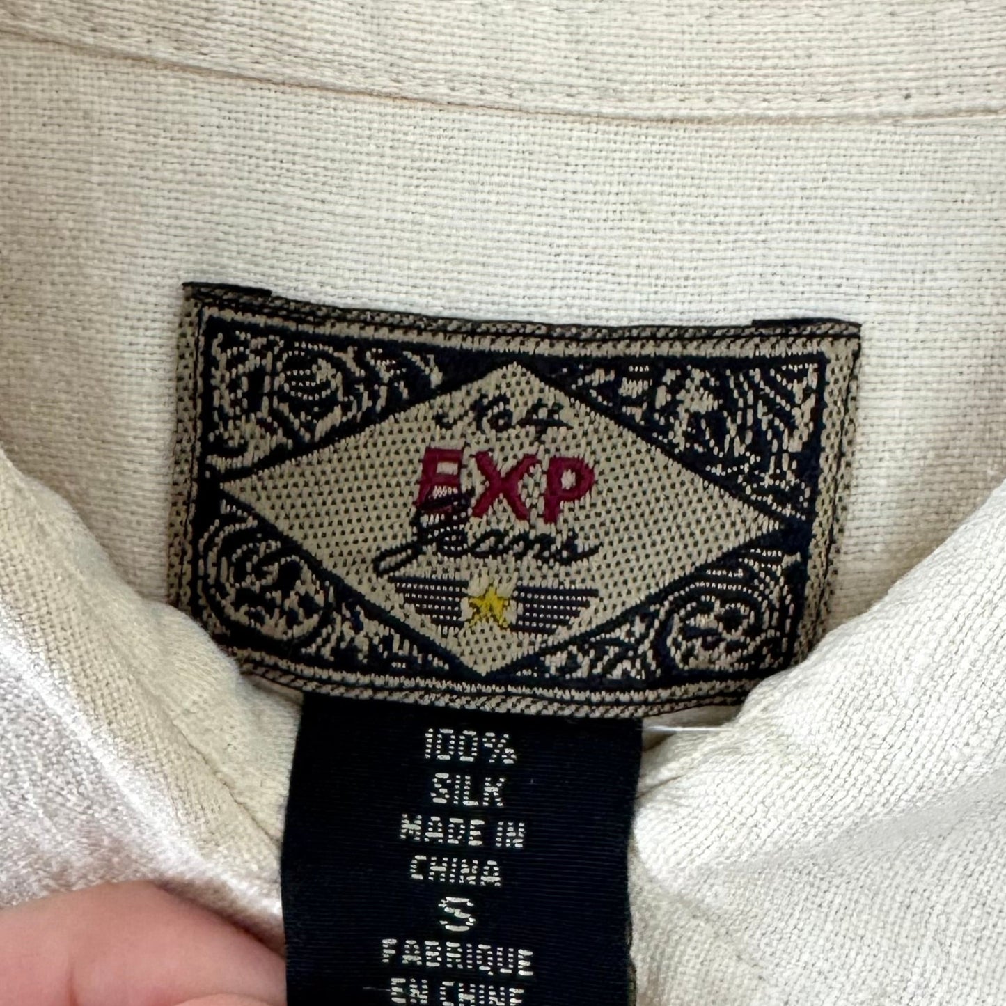Long Sleeve Cream Button Up Shirt (S)