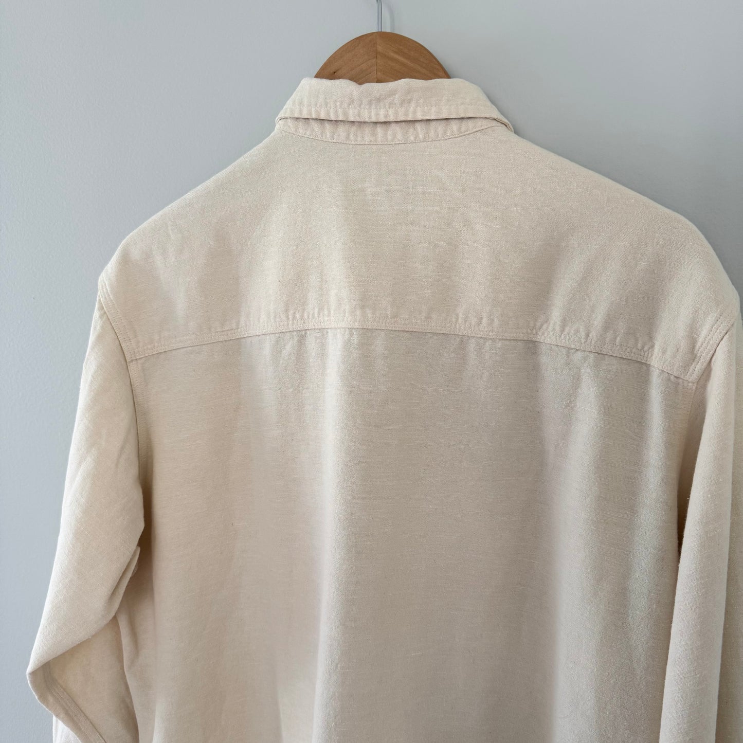 Long Sleeve Cream Button Up Shirt (S)