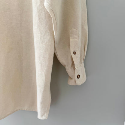 Long Sleeve Cream Button Up Shirt (S)