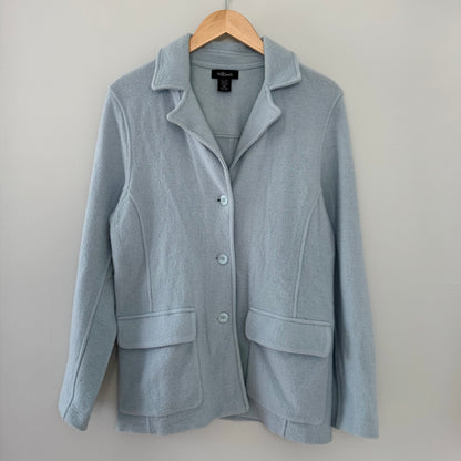Willi Smith Powder Blue Button Front Sweater Jacket (M)