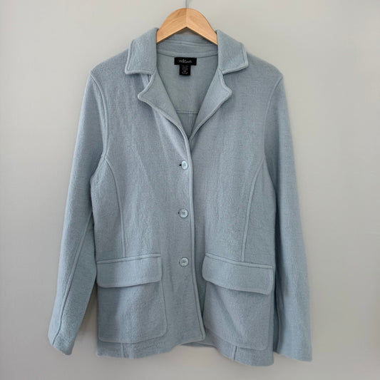 Willi Smith Powder Blue Button Front Sweater Jacket (M)